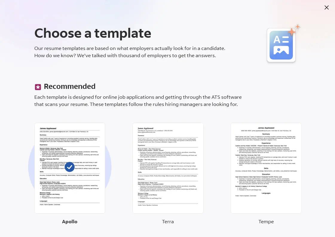 choose your template