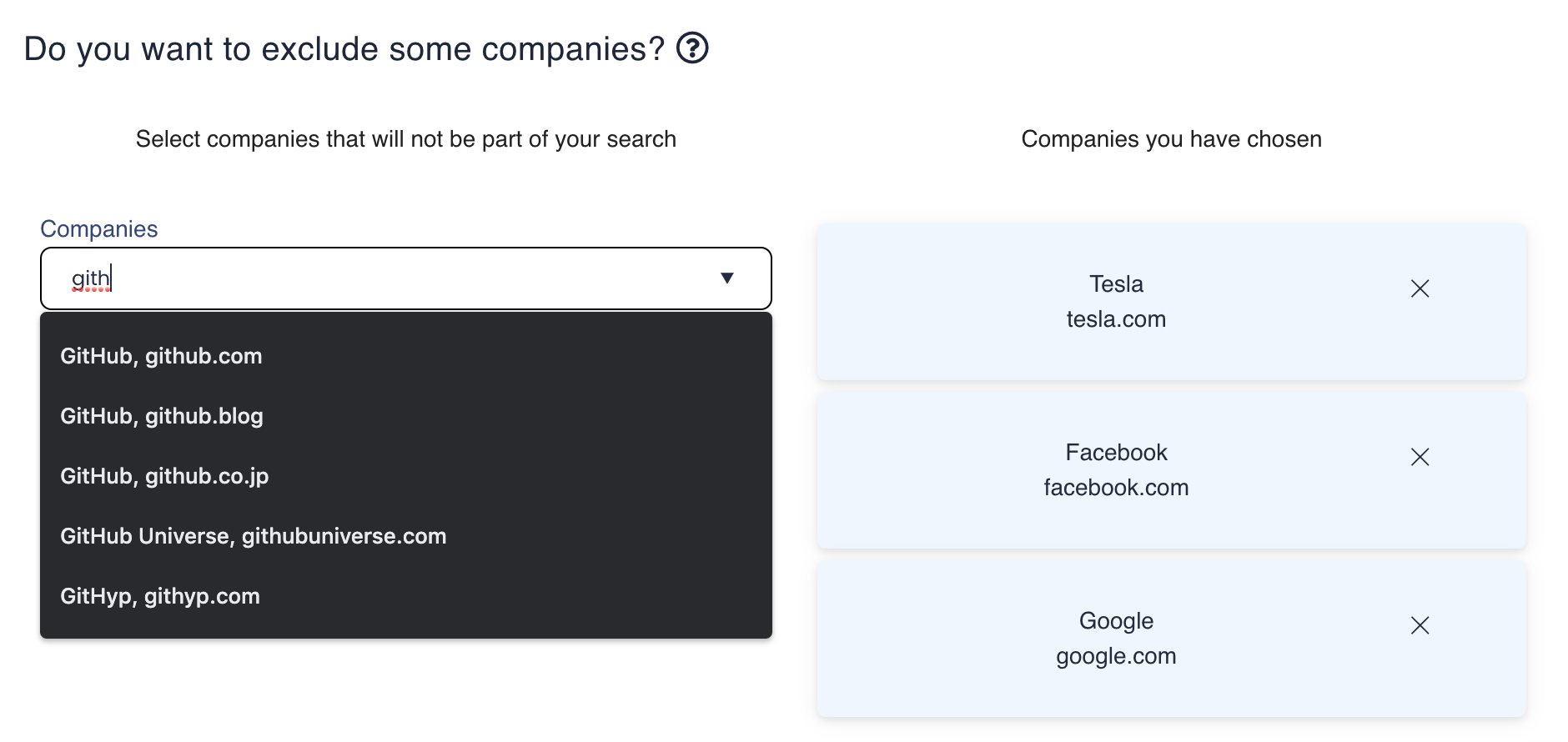 exclude companies from your job search